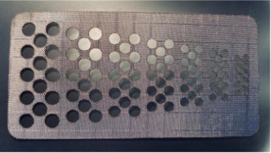 Figure 1 Progressive size holes using the cutting function of the VLS6.40